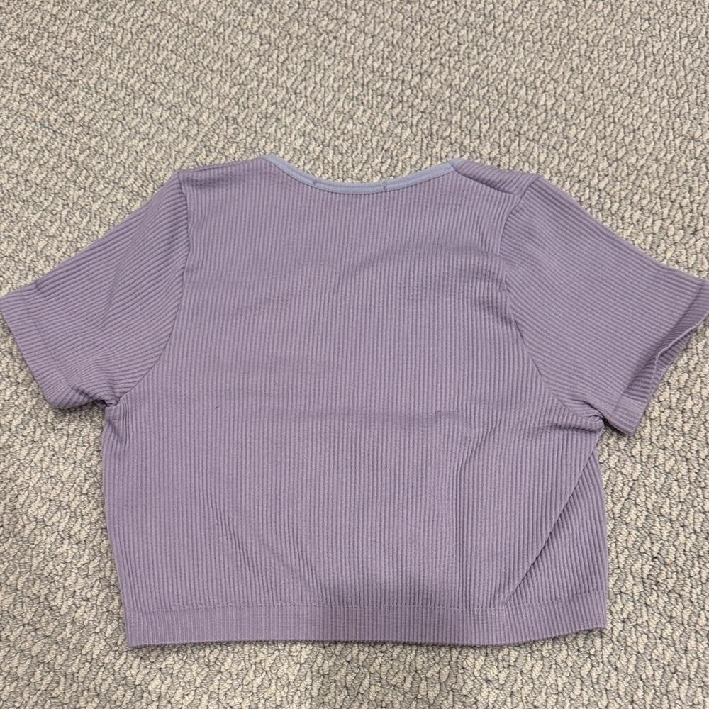 Lavender Ribbed Girl’s Top - Picture 2 of 2